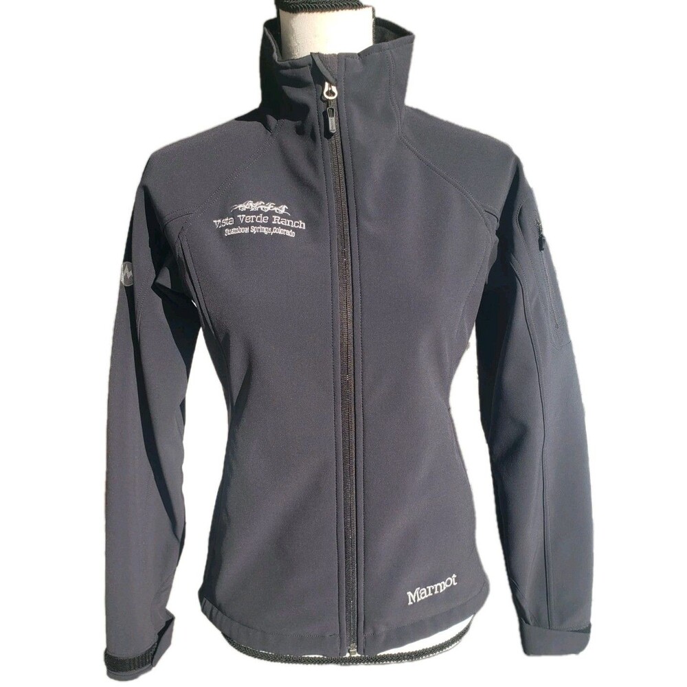 Marmot Jacket Womens Sz XS Black Fleece Lined Pockets Outdoor Full Zip Steamboat